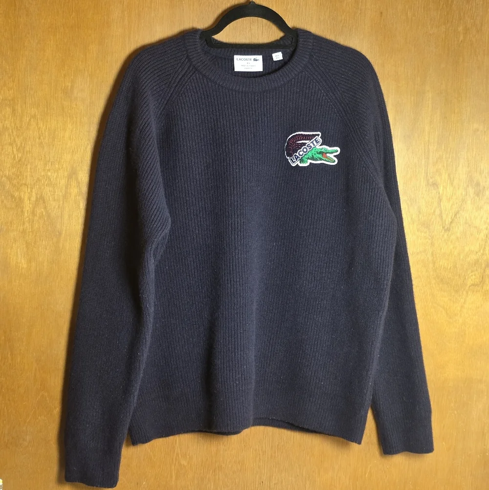 MADE IN FRANCE LACOSTE CROCODILE SWEATER 100% WOOL